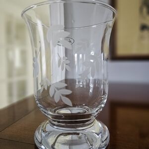 Villeroy & Boch Clear Glass Hurricane with Etched Leaves